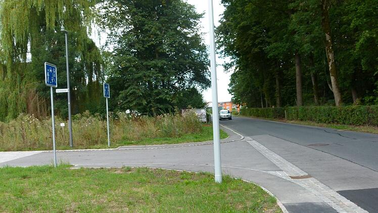 Hier ist der Bürgersteig ziemlich schmal: Mit der Neugestaltung des Einmündungsbereichs "Gartenäcker" in die Von-Werthern-Straße und der Regelung für Fußgänger will sich der Gemeinderat noch beschäftigen. Foto: Lothar Weidner