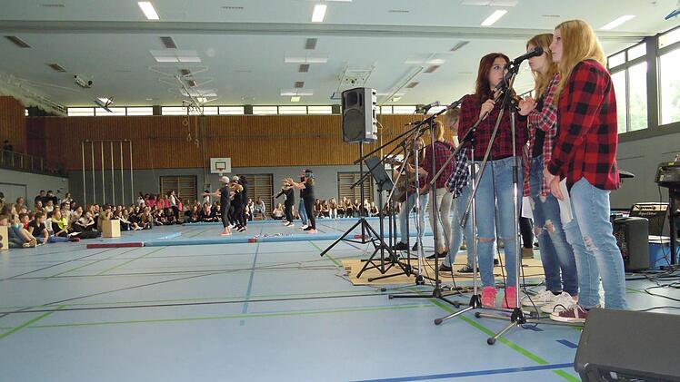 Tanzen und Singen in Abwechslung: Kurzweiliges Programm für die Zuschauer beim Tanz- und Bandfest in der Dreifachturnhalle. Foto: Julia Raab
