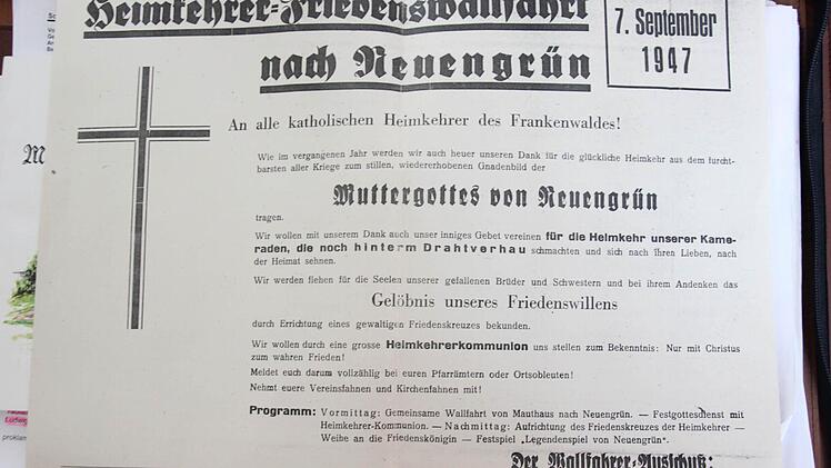 Einladung zur Heimkehrer-Friedenswallfahrt 1947 Repro: Friedwald Schedel