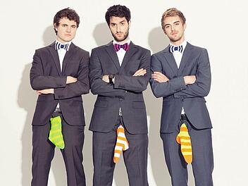 Philipp "Phil" Laude, Matthias "TC" Roll und Oguz "OG" Yilmaz alias Y-Titty sind mit ihrem Debütalbum "Stricksocken Swagger" auf Tour. Foto. pr