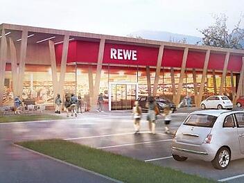 So soll der geplante Rewe-Markt in Ebermannstadt einmal aussehen. Visualisierung: RKW Architektur+)