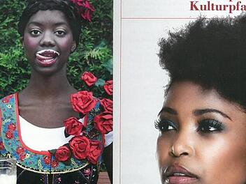 Das Motto "Black is beautiful" scheint in der Kaiserpfalz Programm zu sein. Links der umstrittene Trachtenflyer, rechts das aktuelle Veranstaltungsprospekt.  Repro: FT