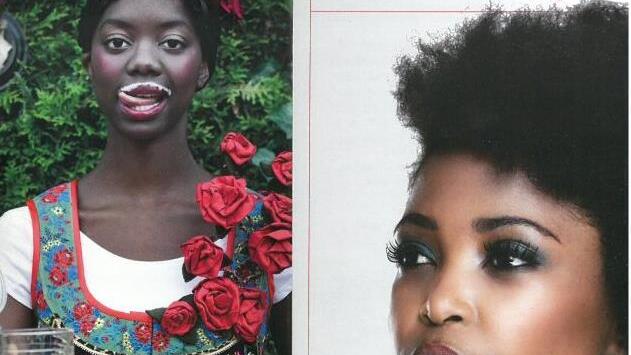 Das Motto "Black is beautiful" scheint in der Kaiserpfalz Programm zu sein. Links der umstrittene Trachtenflyer, rechts das aktuelle Veranstaltungsprospekt.  Repro: FT