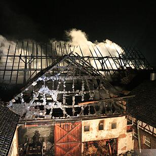 Scheunenbrand in Reundorf bei Lichtenfels