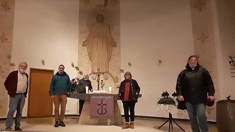 Die evangelischen Pfarrer aus dem Altlandkreis Bad Brückenau stimmen sich in der Corona-Zeit verstärkt ab: Gerd Kirchner (von links, Bad Brückenau), Niels Hönerlage (Weißenbach), Bodo Bergk (Wildflecken), Barbara Weichert (Zeitlofs) und Regina Schenk (Geroda   ). Foto: Gerd Kirchner