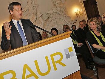 Der bayerische Finanz- und Heimatminister Markus Söder bei seiner Rede im Kaisersaal  Foto: Matthias Hoch