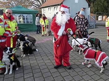 Der Nikolaus kam mit seinen tierischen Freunden zu Besuch und verteilte Leckerlis an die Vierbeiner und S&uuml;&szlig;igkeiten an die Kinder.