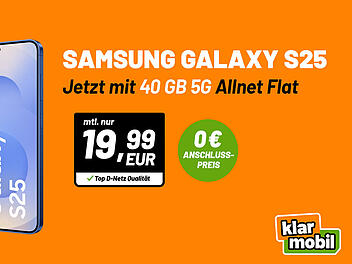 Das Paket aus Samsung Galaxy S25 und 40GB Allnet Flat bietet ein attraktives Preis-Leistungs-Verh&auml;ltnis. Wer ein neues Smartphone sucht und viel Datenvolumen braucht, profitiert besonders von diesem Deal.