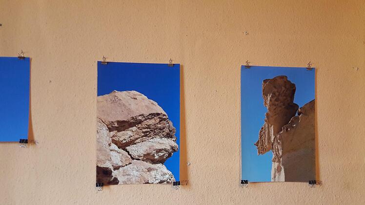 Die Ausstellung "Guckhaldema!"  in Münnerstadts Bahnhof. Hartmut Hessel