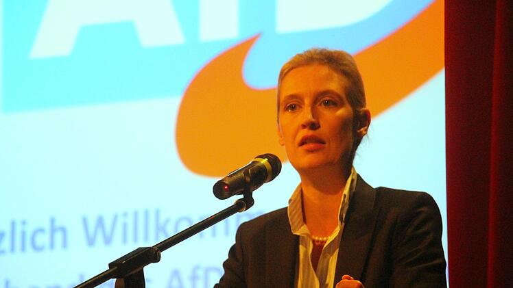 Die AfD hatte in die Fortuna Kulturfabrik in Höchstadt zu einem Wahlkampfauftritt von Alice Weidel eingeladen. Foto: Christian Bauriedel