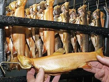 Ein Delikatesse: geräucherter Fisch. Bei einem Lehrgang in Aufseß werden die Teilnehmer mit allen Informationen über das Räuchern versorgt. Foto: Bezirk Oberfranken
