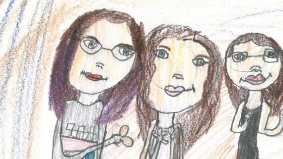 Mathilda, Adelina (beide 14) und Lena (elf) haben den Spaß am gemeinsamen Kochen entdeckt. Heute soll es Nudeln geben. Foto: privat/Awo, gemalt von Margarita