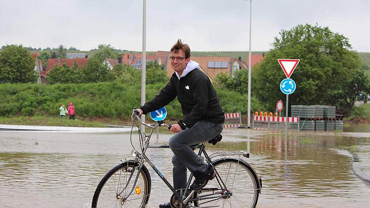 Hochwasser in Volkach. Foto: Peter Pfannes