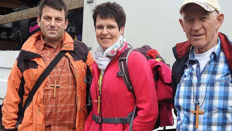 Unterwegs nach Vierzehnheiligen (von links): Bernhard Kiesel, Ellen Diemer und Georg Albert.  Fotos: Isabell Renninger