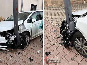 Feucht: Auto kracht in Laternenpfahl - Fahrer im Krankenhaus