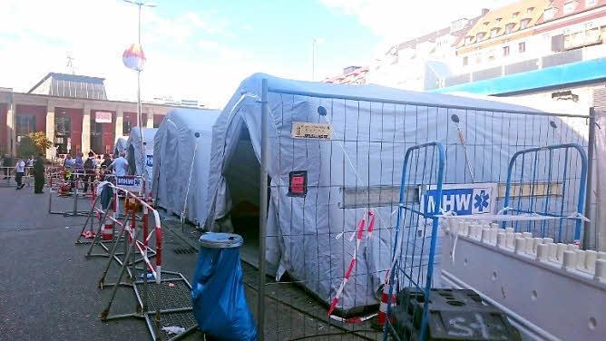 Die erste Unterbringung am Münchener Hauptbahnhof.  Foto: M. Janisch