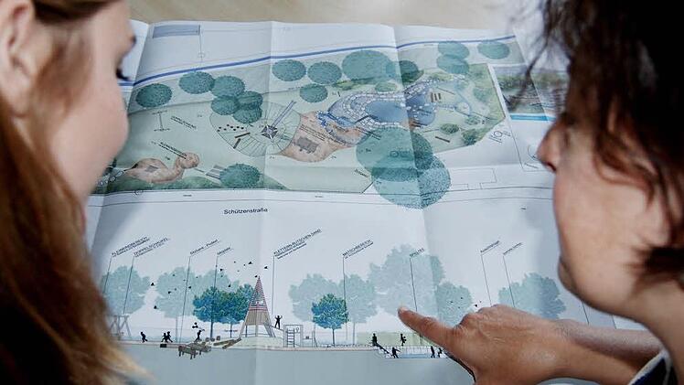 So könnte der geplante Wasserspielplatz an der Schützenstraße aussehen.  Foto: Sigismund von Dobschütz