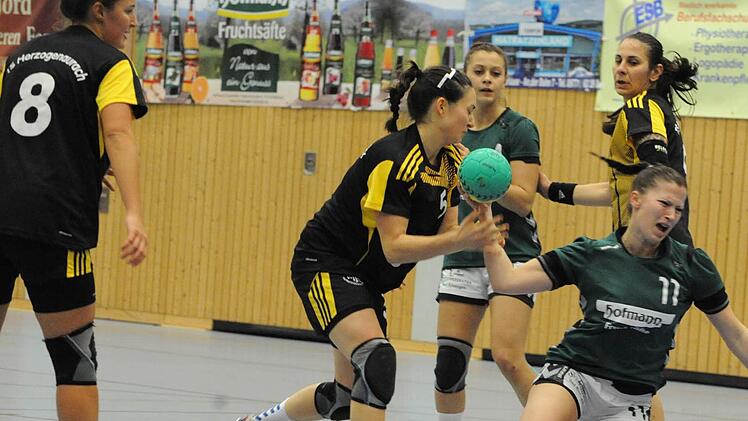 Einen verdienten Punkt holte die SG Garitz/Nüdlingen (grüne Trikots) gegen die TS Herzogenaurach. Foto: Hopf