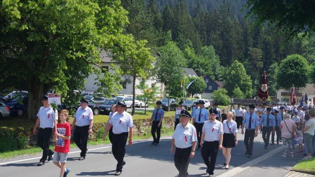 Der gro&szlig;e Festumzug bildete den H&ouml;hepunkt des 125-j&auml;hrigen Jubil&auml;ums der FFW Gifting. Foto: Heike Sch&uuml;lein