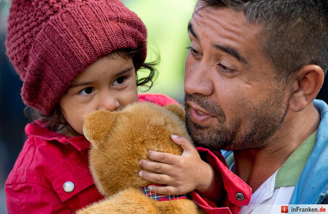 Ankunft von Flüchtlingen am Bahnhof München