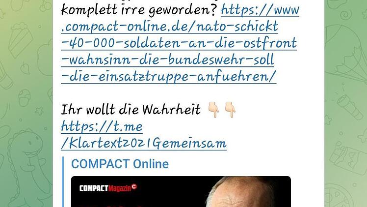 Inhalt des Compact-Magazins in der Spazierg&auml;nger-Gruppe.