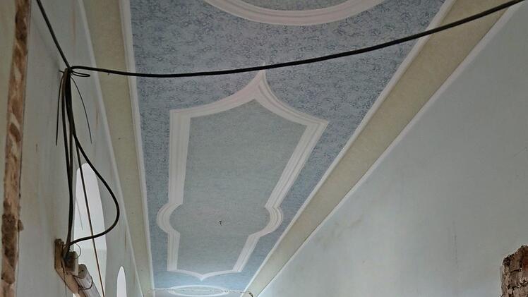 Ein Blick auf ein Detail der Großbaustelle Schlossgebäude