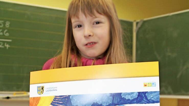 Das Bild von Siegerin Vanessa Wiemann von der Marktplatzschule wird künftig auf Plakaten und Flyern zum Thema "Kindergesundheit im Landkreis Lichtenfels" zu sehen sein. Foto: Gerda Völk