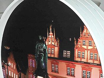 Der Melchior-Otto-Platz aus ungewöhnlicher Perspektive – aufgenommen 2009 bei „Kronach leuchtet“