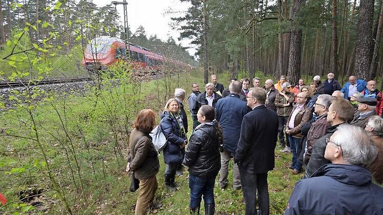 Die Bestandsstrecke im Stadtwald ist derzeit noch vergleichsweise eingewachsen. Ein Trassenneubau hätte laut Stadt dagegen einen riesigen Kahlschlag zur Folge. Die Schneise wäre allein im Stadtwald zwei Kilometer lang und 72 Meter breit.  Foto: Ronald Rinklef