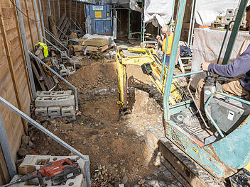 Gasrohr bei Bauarbeiten aufgeschnitten