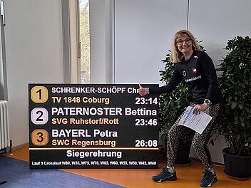 Christine Schrenker-Sch&ouml;pf trotz Schuhdefekt siegreich