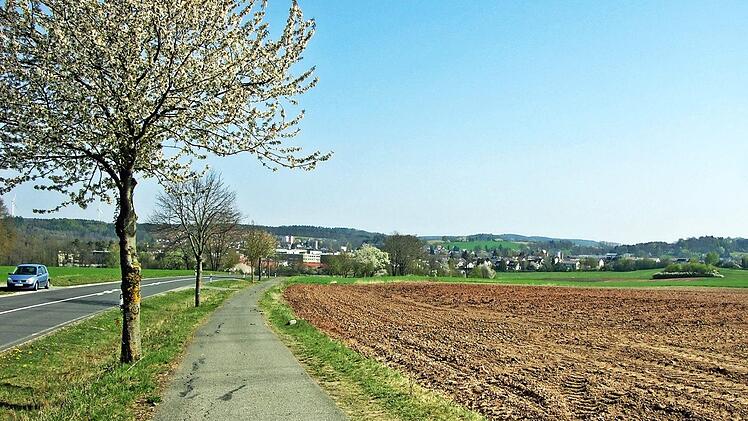 Die Kreisstraße CO 11 (links) und ein Fuß- und Radweg begrenzen den landwirtschaftlich genutzten Flurbereich, der nun als "Gewerbegebiet Dörrhof/Neuensorger Straße" ausgewiesen ist. Foto: Klaus Oelzner