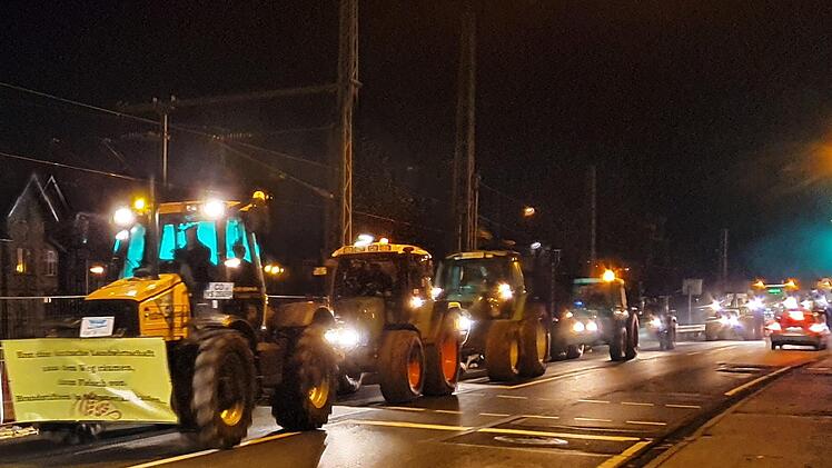 Mit etwa 400 Traktoren machten Landwirte mit ihrer Fahrt von Ruppen nach Kronach auf ihre Probleme aufmerksam. Foto: Maria Löffler