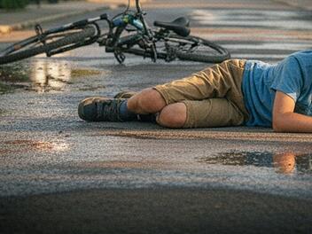 Unfall, Fahrrad, Radunfall, Kind, Junge, Bub, Mountainbike, Verletzung, Sturz
