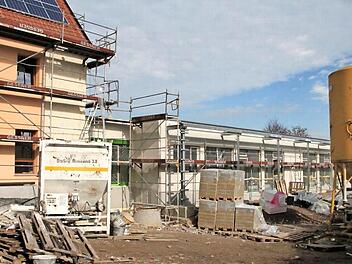 Baustelle: der Kindergarten in Poppenlauer Foto: Heike Beudert