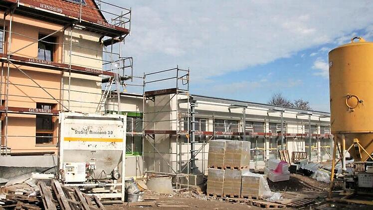 Baustelle: der Kindergarten in Poppenlauer Foto: Heike Beudert
