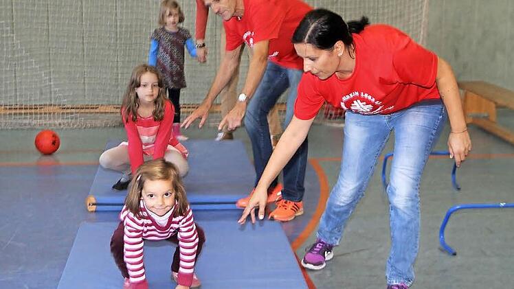 Auf der Matte hatten schon die Kleinsten Riesenspaß. Fotos: Gerda Völk