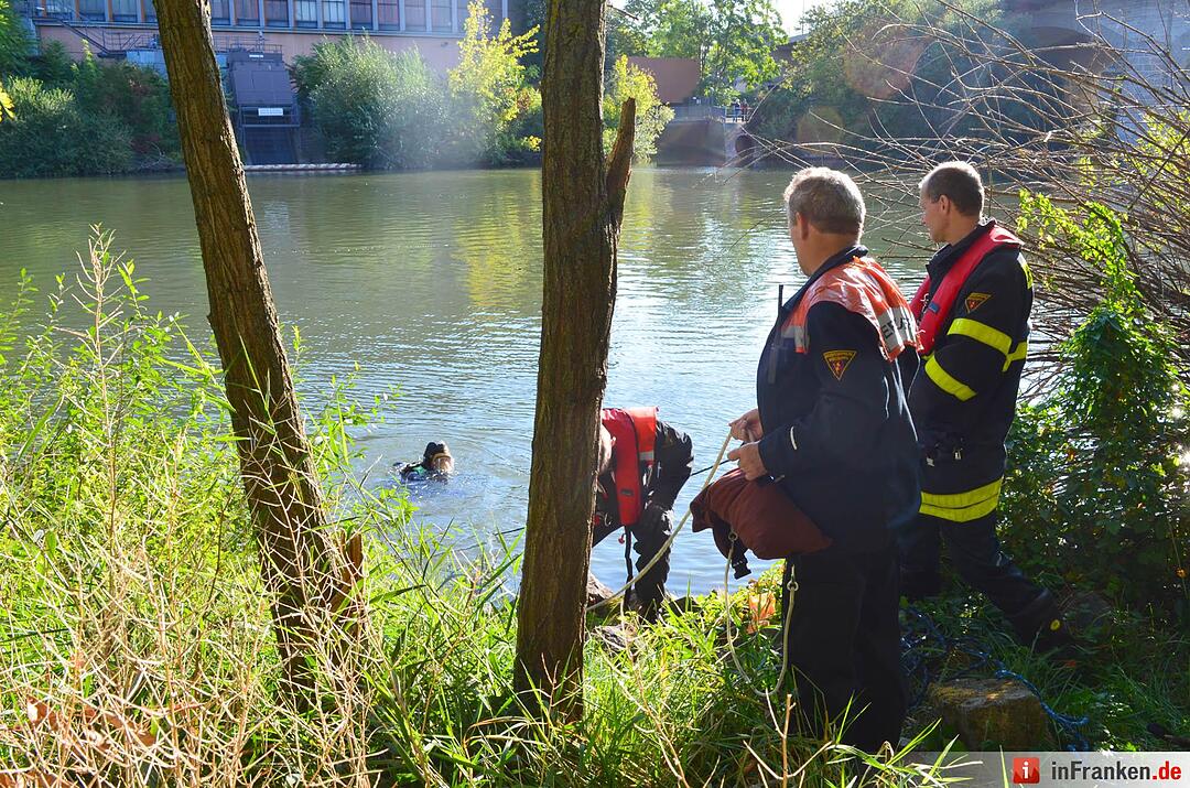 Auto geht im Main in Würzburg unter