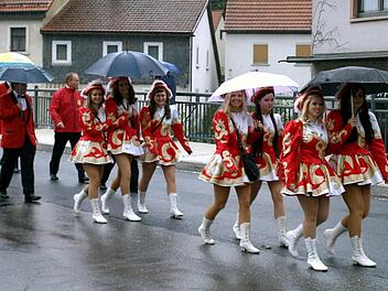 Die hübschen Mädels der Prinzengarde und die Mannen des Elferrats schritten beim Festumzug flott aus. Foto: Susanne Deuerling