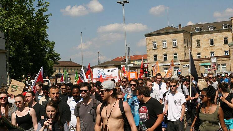 Demonstration gegen das geplante Polizeiaufgabengesetz am 12. Mai 2018 in Bamberg. Foto: Werner Baier