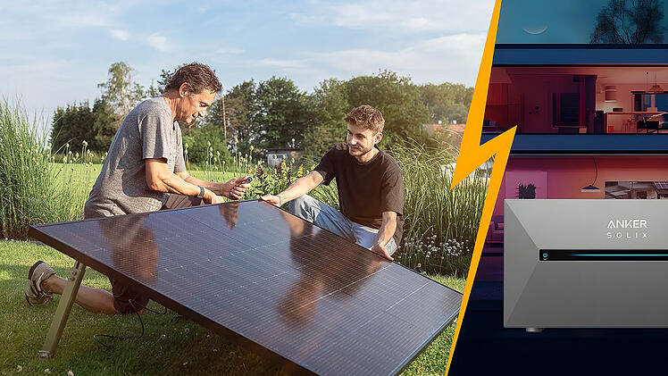 Das Duo-Set von solago ist optional mit dem Solarspeicher Anker Solarbank 2 Pro erhältlich.