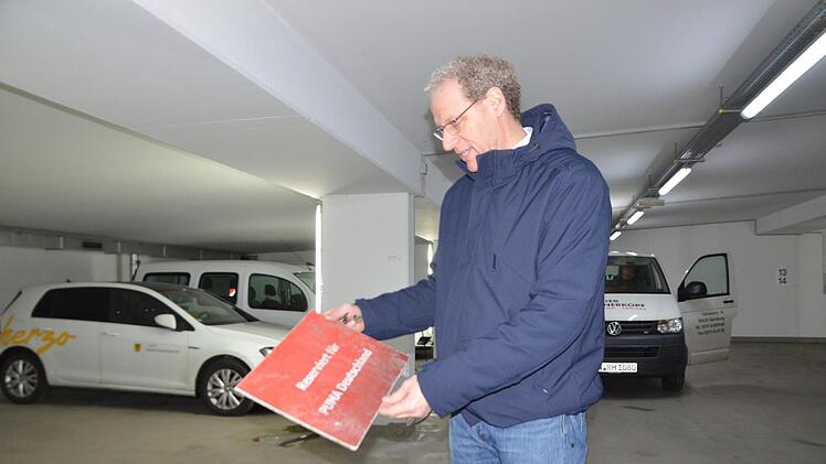 Im  "neuen" Rathaus: die Tiefgarage