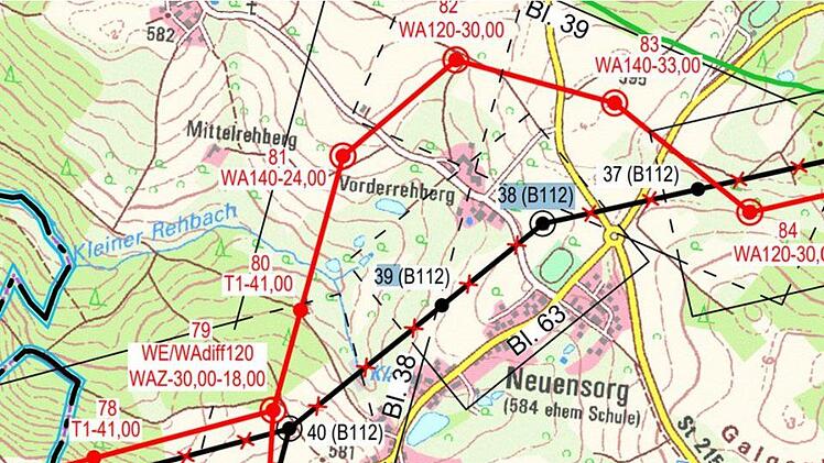 So verläuft die Stromtrasse bei Neuensorg.