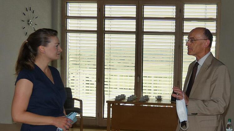 Landrat Wilhelm Schneider empfing die Digitalministerin Judith Gerlach im Landratsamt.