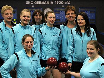 Das Bezirksliga-Team von Germania Marktbreit: (hinten) Sabine Vetter, Julia Schulz, Monika Weidemann, Natascha Spiegel, Barbara Hummel, Ute Endres sowie (vorne) Katharina Fuchs und Theresa Tiedemann.