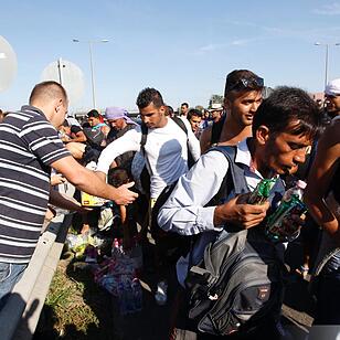 Flüchtlinge in Budapest