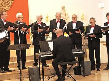 Abwechslungsreich präsentierte sich mit Liedern aus vielen Ländern "Vocal Harmony" mit seinem Leiter Jan Gouders. Fotos: Günther Geiling