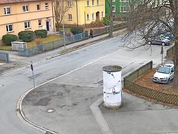 Litfasssäule in der Kulmbacher Luitpoldstraße Foto: hartmutrieck