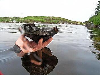 Eines der ersten entdeckten Gefäße, eine Unstan Bowl aus Loch Arnish