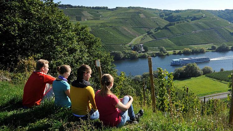 Der Moselsteig-Seitensprung "Klüsserather Sagenweg" führt auf knapp zwölf Kilometern durch Wälder, Wiesen und Weinlagen und bietet traumhafte Ausblicke auf die Mosel und das Moseltal. Foto: djd/roemische-weinstrasse